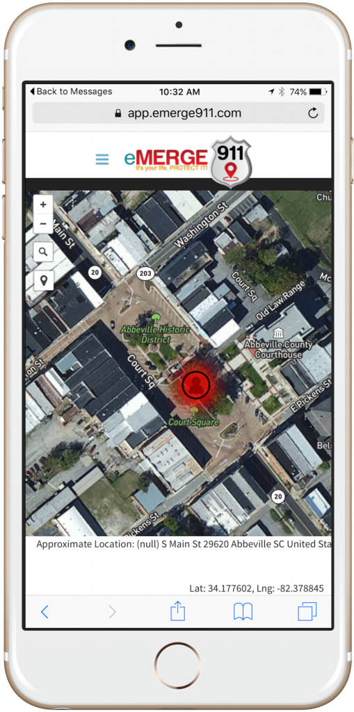 Live emergency tracking displayed on an iPhone.